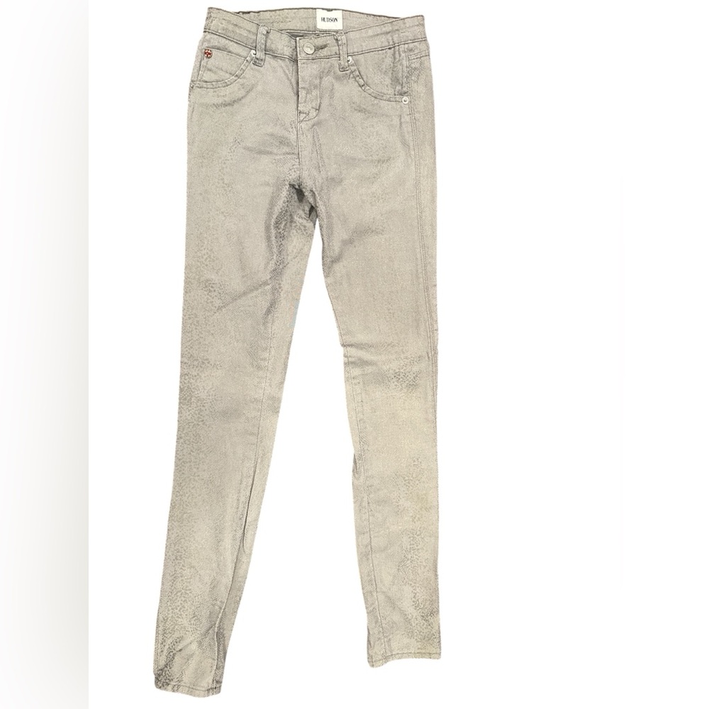 Hudson Girls Snakeskin Jeans Light Grey Size 16